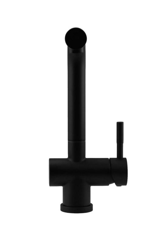 Pure.Sink Elite Steel Pulse-S keukenkraan Mat Zwart met uittrekbare uitloop en sproeistand  PS8500-10