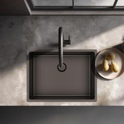 Pure.Sink Exclusivo Gun metal spoelbak 55x40 cm 10mm radius onderbouw, vlakbouw en opbouw PEX5540-61