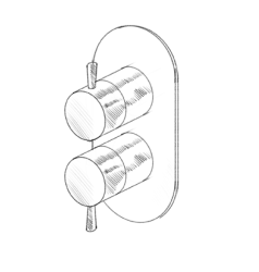 MURO TUA muur inbouw mengkraan met 3-weg omsteller chroom M1.B33.S.CR
