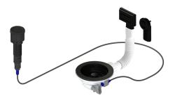 Pure.Sink Universal Mat Zwarte Afvoerset inclusief drukknop-waste met plug, plus rechthoekige en ronde overloop WSTAUT-31