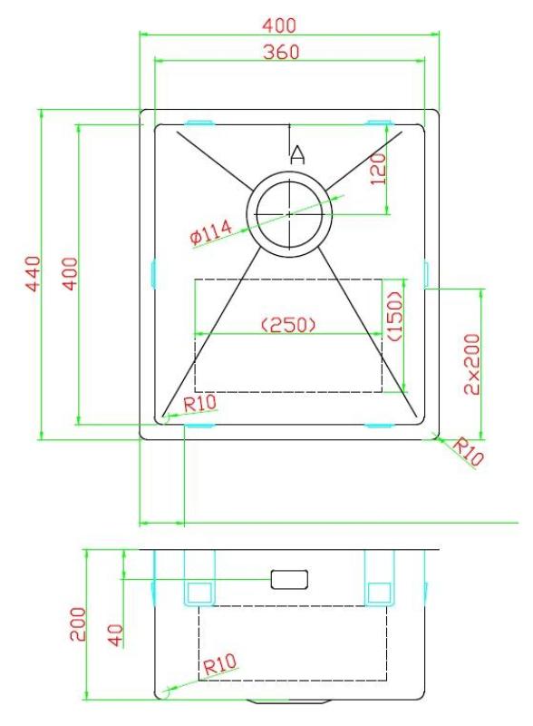 Pure.Sink Luxion PVD Antiek Bronzen spoelbak 36x40 cm onderbouw, vlakinbouw en opbouw  met bodemrek PLX3640-64