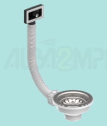 Banka Afvoerset rvs met overloop voor enkele spoelbak 1208972437