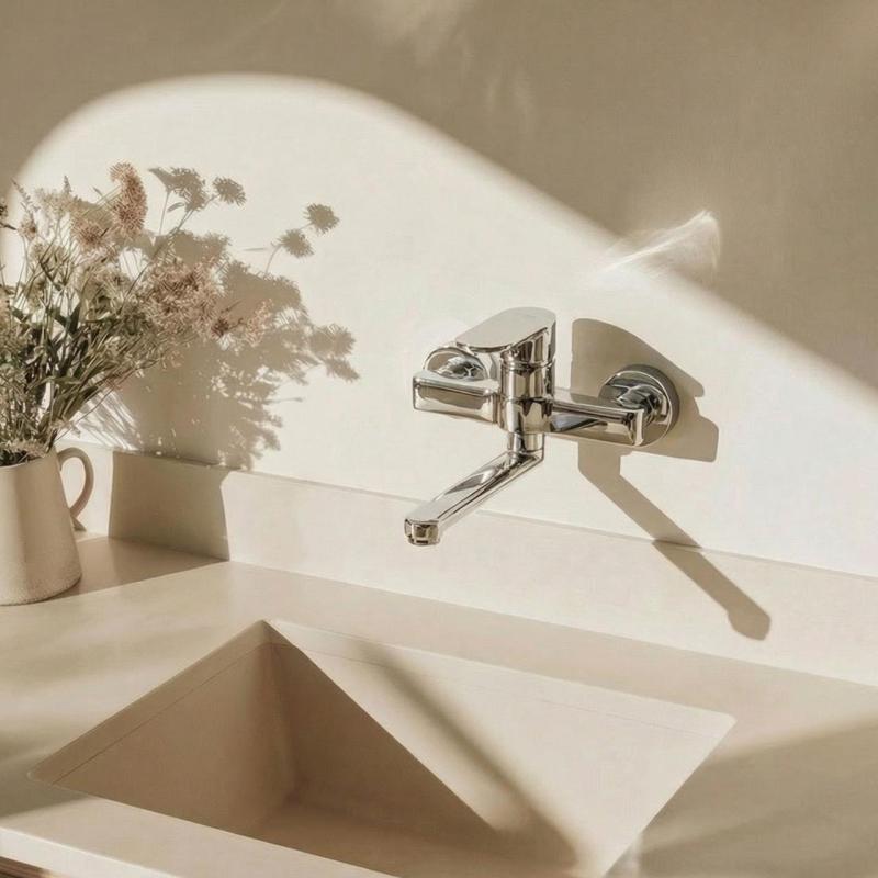 Aquanello Casa Eenhendel Keuken Muurkraan Chroom met uitloop 15 cm CR-1415-CS