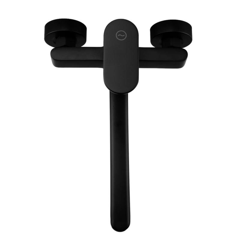 Aquanello Casa Eenhendel Keuken Muurkraan Zwart met uitloop 25 cm BL-1425-CS