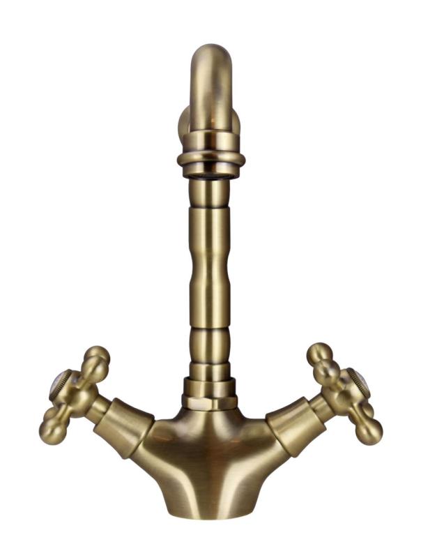 Aquanello Heritage Ascot Klassieke Keuken Nostalgische Keukenkraan Brons met Haakse Uitloop BN-4002-HA