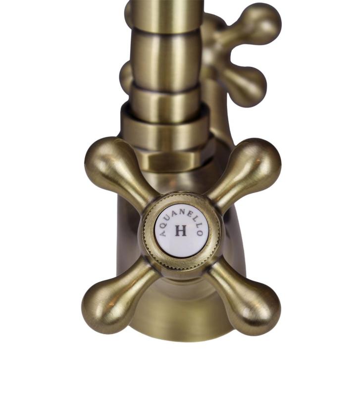 Aquanello Heritage Ascot Klassieke Keuken Nostalgische Keukenkraan Brons met Haakse Uitloop BN-4002-HA