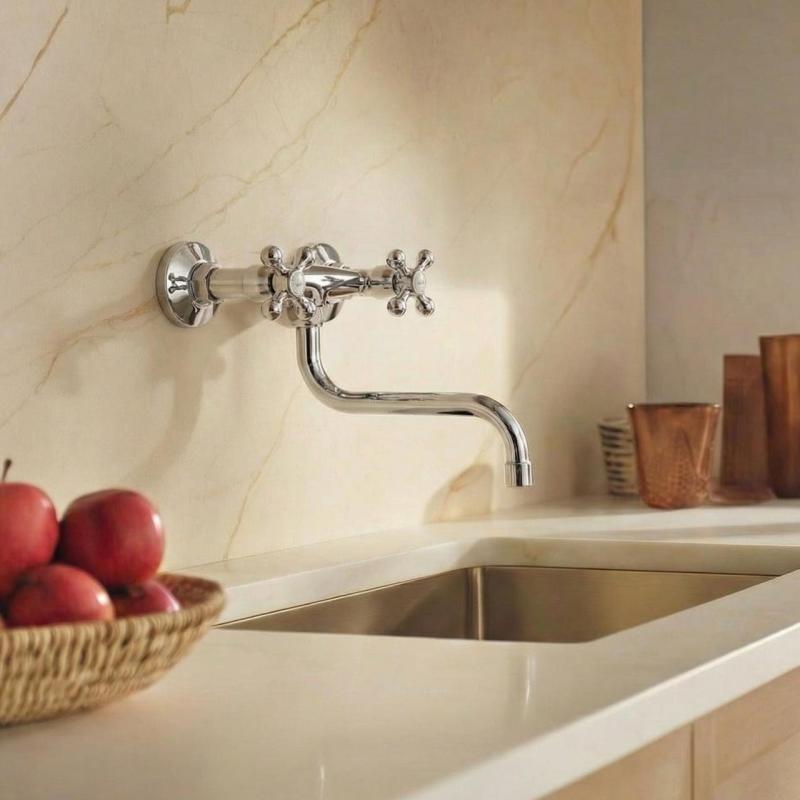 Aquanello Heritage Ascot Klassieke Keuken Muurkraan Chroom CR-4111-HA