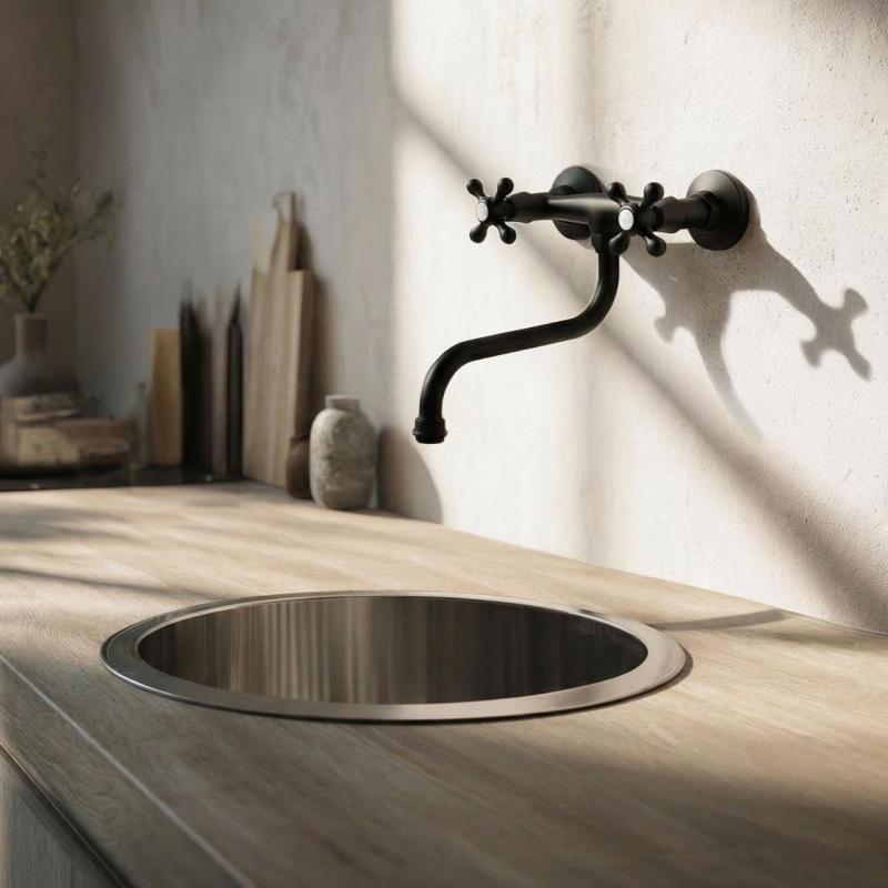 Aquanello Heritage Ascot Klassieke Keuken Muurkraan Zwart BL-4111-HA