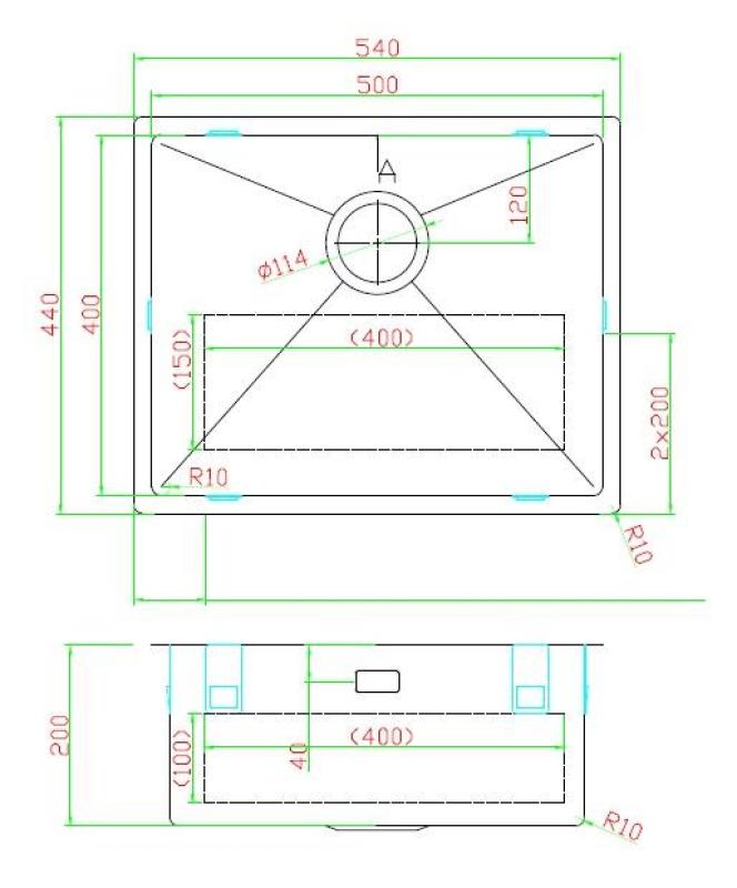 Pure.Sink Luxion PVD Antiek Bronzen spoelbak 50x40 cm onderbouw 1208972508