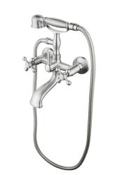Aquanello Heritage Ascot Klassieke Opbouw Badkraan met Sterknoppen Chroom inclusief Handdouche CR-3002-HA