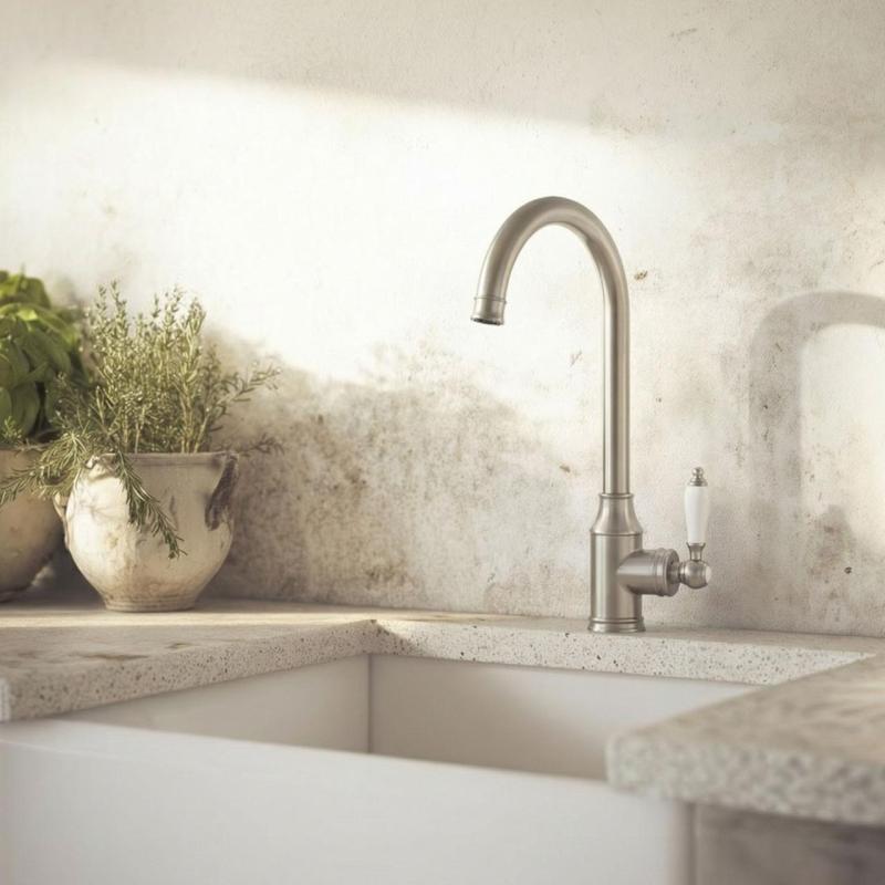 Aquanello Heritage Manor Klassieke Keuken Nostalgische Keukenkraan RVS NB-9001-HM