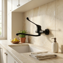 Aquanello Medic Keuken Muurkraan met Lange Hendel Zwart BL-1005-MD