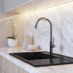 Graniteland Vira Slim Keukenmengkraan Gun Metal met draaibare uitloop 1208972627