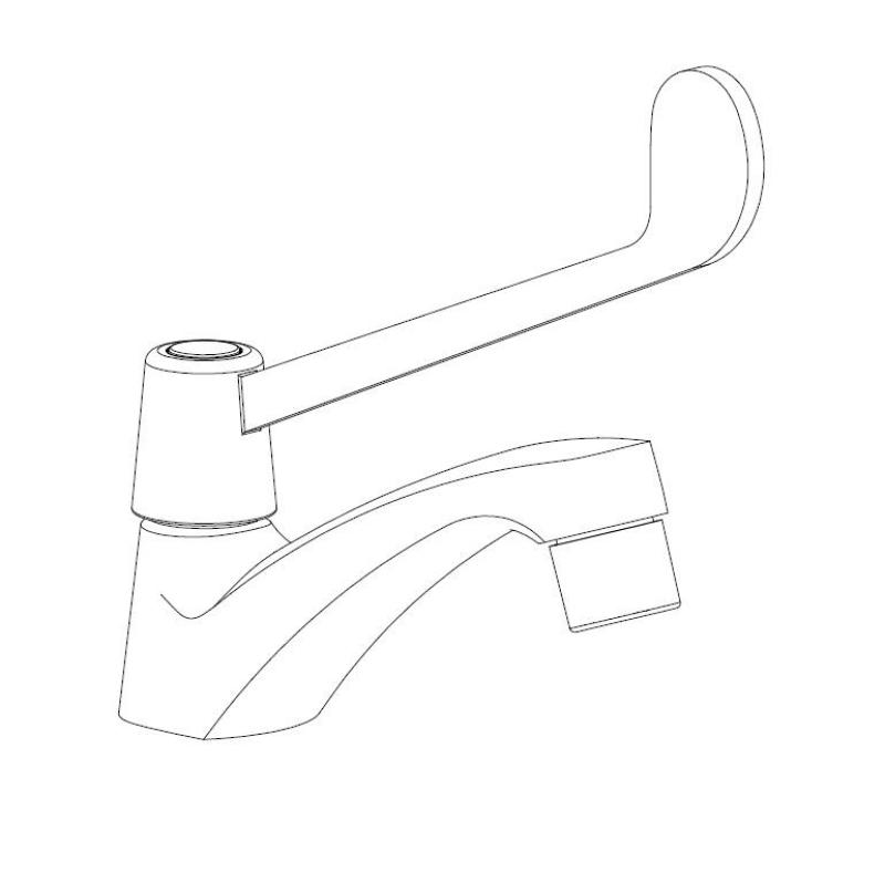 Aquanello Medic Koudwaterkraan met Lange Hendel Chroom CR-1101-MD