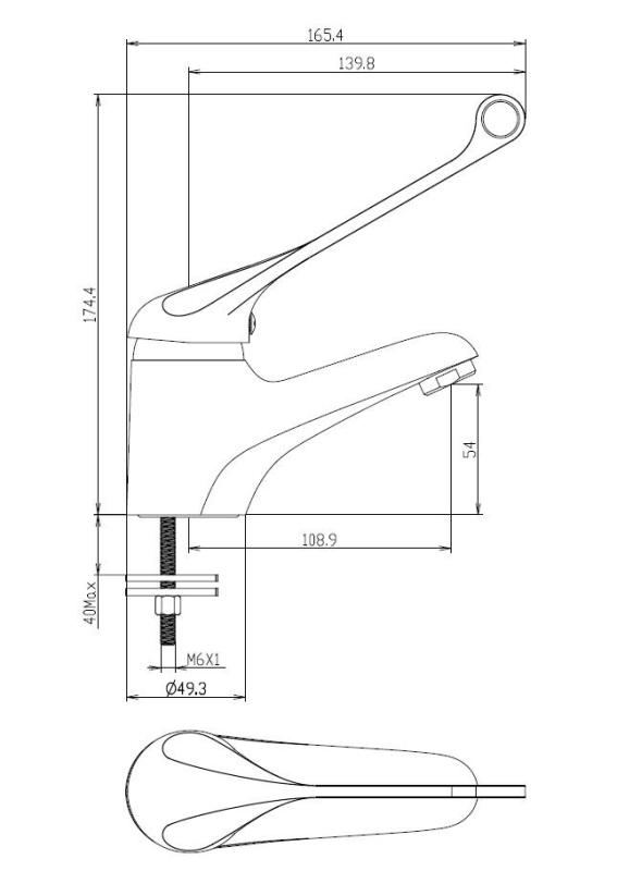 Aquanello Medic Wastafelmengkraan met Extra Lange Hendel Chroom CR-1103-MD