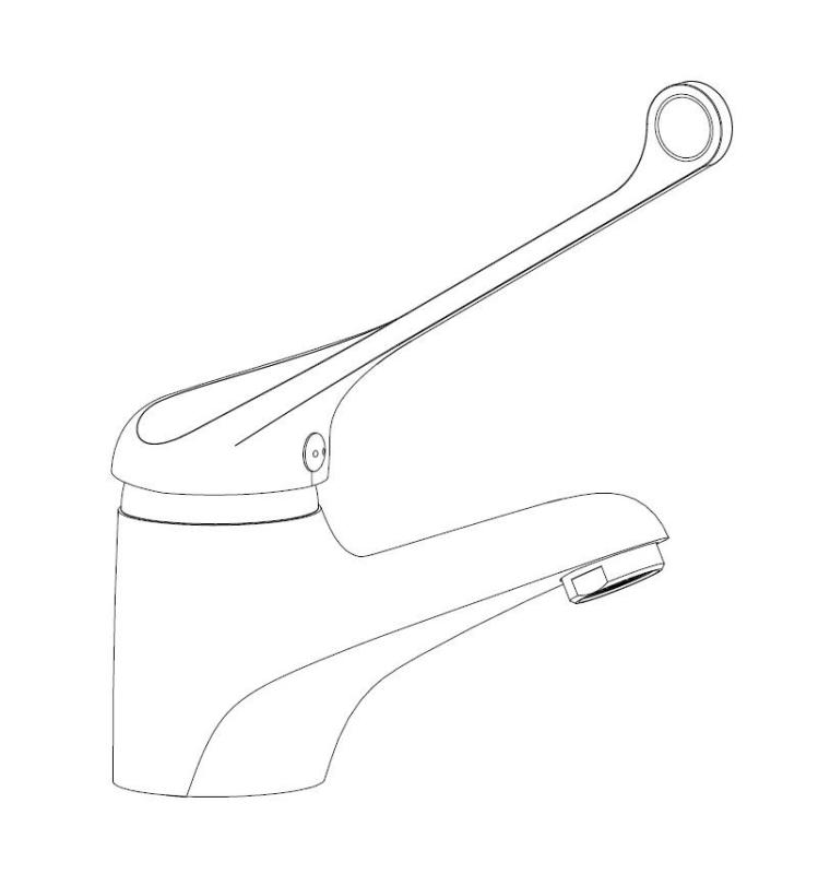 Aquanello Medic Wastafelmengkraan met Extra Lange Hendel Chroom CR-1103-MD