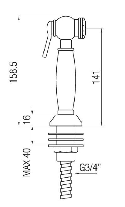PB Nostalgische Uittrekbare Keuken Handdouche Klassiek Messing Natuur