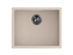 Pure.Sink Eternal Quartz Beige Spoelbak 50x40 cm Onderbouw en Opbouw met Gun metal plug