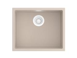 Pure.Sink Eternal Quartz Beige Spoelbak 50x40 cm Vlakinbouw en Onderbouw met Witte plug