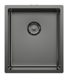 Pure.Sink Comfort PVD Gun Metal spoelbak 34x40 cm onderbouw, vlakbouw en opbouw PCM3440-61
