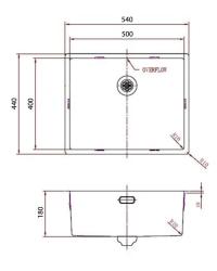 Pure.Sink Comfort PVD Koperen spoelbak 50x40 cm 10mm radius onderbouw, vlakbouw en opbouw PCM5040-62