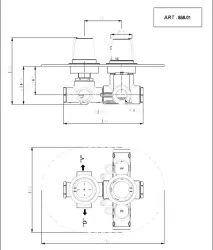 Huber Kyoto thermostatische inbouwkraan met 2 weg omsteller 85801HCR 
