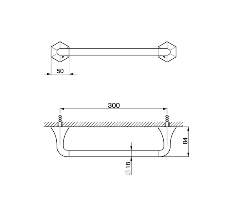 Cisal Cherie handdoekhouder 30cm Chroom CE09010021