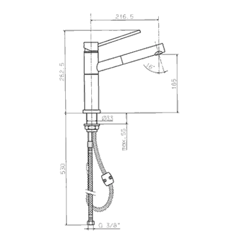 Newform Keukenkraan X-Trend RVS-look met uittrekbare uitloop 2415.31